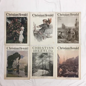 Lot of 6 Christian Herald Magazines 1909, (2) 1913, 1917, 1925, 1929 - Picture 1 of 2