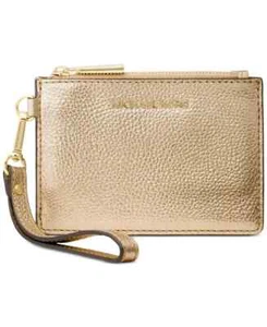 Brand New Authentic Michael Kors Leather Jet Set Small Coin Purse Pale Gold NWT - Picture 1 of 3