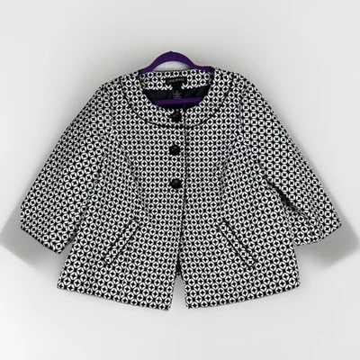 Lane Bryant Womens Black Swing Blazer Jacket Size 18 50s/60s Mod Retro Career - Imagem 1 de 4