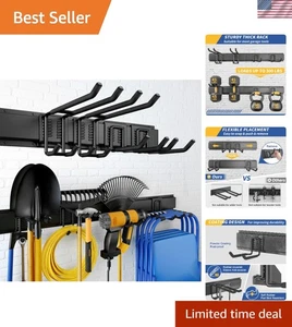 Adjustable Wall Mount Tool Rack for Garage Organization - Picture 1 of 9