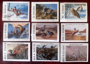 9 Idaho Upland Game Hunting Stamps  Lot#71z - Picture 1 of 1