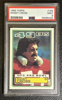 1983 Topps Football #165 Randy Cross San Francisco 49ers Super Bowl PSA 9 MINT - Image 1 of 2