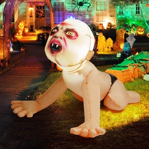 4 FT Halloween Inflatable Zombie Outdoor Decorations Blow up Yard Scary Zombie w - Picture 1 of 6