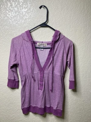 Vintage Y2K Younique Baby Doll Hoodie Popover Top Medium Purple Bella Swan - Image 1 of 4