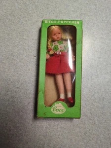 Muñeca miniatura vintage años 60 W. Caco alemán casa de muñecas niña nueva caja doble-puppchen - Imagen 1 de 9