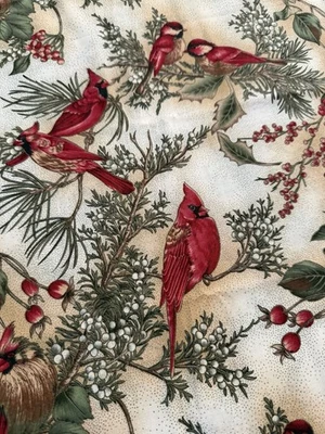Ткани Hoffman рождественские кардиналы зимние впечатления праздничные птицы 2 ярда - Изображение 1 из 3