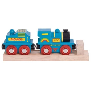 Bigjigs Rail Wooden Blue ABC Engine with Track Accessories Compatible - Picture 1 of 1