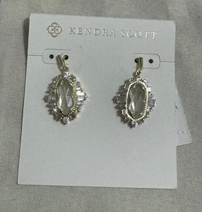 Neu mit Etikett Kendra Scott Kapri Ohrhänger in Gold mit Glanzglas, Art Deco Stil - Bild 1 von 5