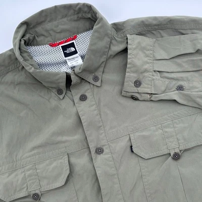 Camisa de Senderismo The North Face Para Hombres XL Manga Larga Con Botones Verde Oliva Ventilada Foto 1 de 4