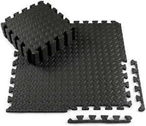 Pavimento Gommato Palestra, Tappeto Puzzle 48 Pezzi 30X30X1Cm, Antiscivolo E Res - Foto 1 di 12