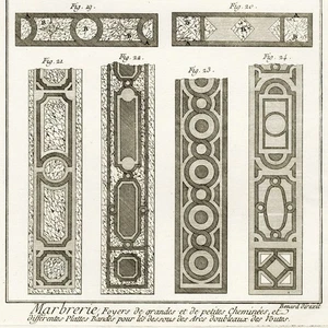 1785 Benard Encyclopédie Méthodique Engraving, MARBRERIE (Marble Work) Pl. 4 - Picture 1 of 6