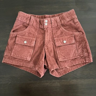 Urban Outfitters BDG Zoey Low Rise Corduroy Cargo Shorts Rust Size 2 - Image 1 of 4