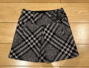 Damenrock Strenesse UK Größe 10 gemischt kariert Wollmischung gefüttert über Knie - Bild 1 von 5