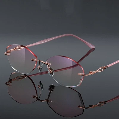 Gafas de lectura tintadas sin montura para mujeres con bloqueo de luz azul lectores elegantes 1,0 ~ 4,0 Foto 1 de 4