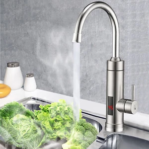 220V Elektrisch Durchlauferhitzer Wasserhahn Sofort Warm Küchearmatur 3300W 360° - Bild 1 von 11
