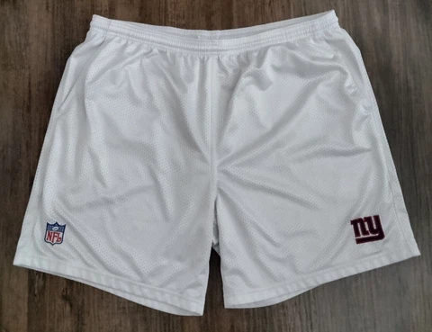 Mens Reebok NFL Mesh Shorts 2XL XXL New York Giants Football Equipment White Cover