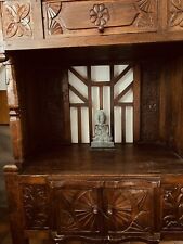 Antique Wood Hand Carved Religious Shrine/Temple/Mandir, Buddha