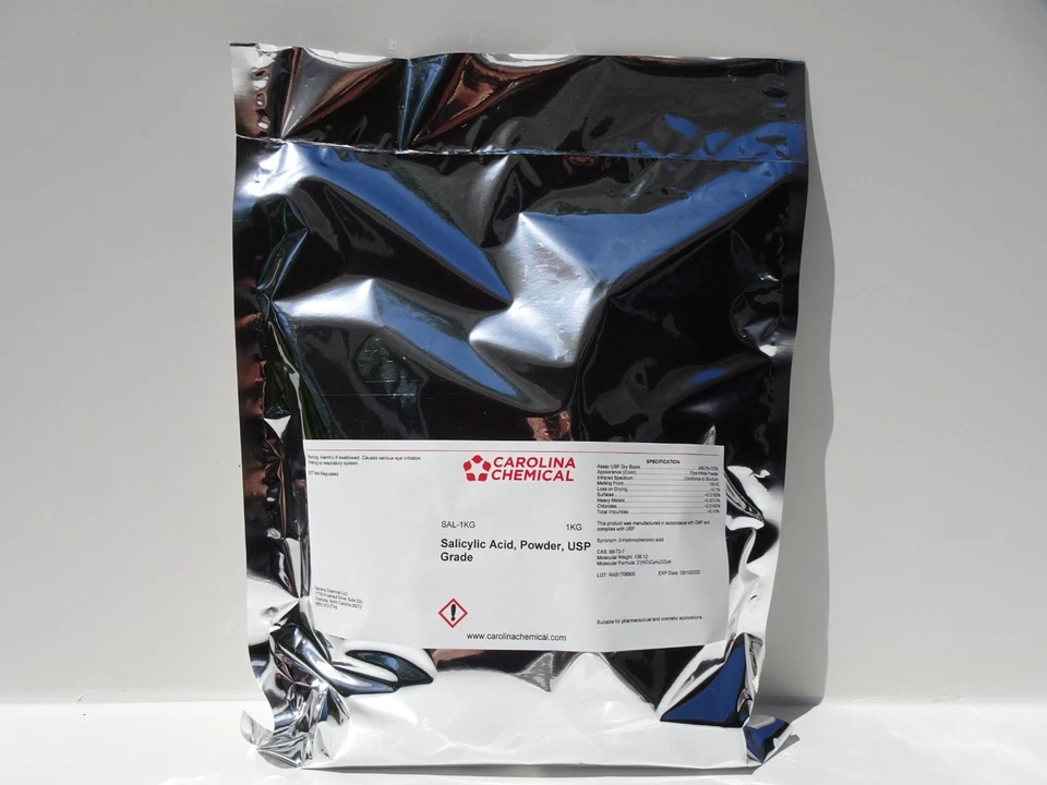 Pure Salicylic Acid Powder USP Grade 5kg 11 lbs - Image 1 of 1