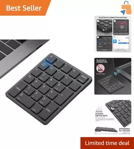Quiet Scissor-Switch Wireless Numeric Keypad - Bluetooth Rechargeable Numpad - Picture 1 of 9