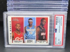 2003-04 Fleer Tradition LeBron James Carmelo Anthony Wade Trio Rookie #300 PSA 6