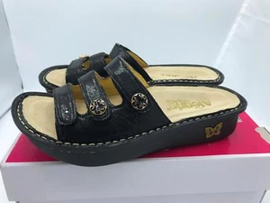 Sandalias Alegria Impresas Triple Correa-Fiona (1589) Uptown Negras Talla 7-7.5 EU 37 - Imagen 1 de 6