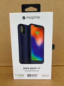 mophie Juice Pack Air Battery Case for iPhone X Blue - Wireless Charging - Picture 1 of 8