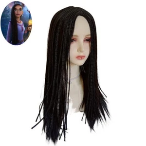 Lady Wish Asha Black Long Straight Braids Wig Halloween Cosplay Party Full Wigs - Picture 1 of 5
