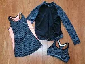 CHAMPION C9 GIRLS ORANGE AND BLACK TANK TOP JACKET AND SPORT BRA SET/OUTFIT XL - Picture 1 of 9