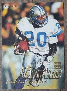 🔥1997 Fleer Barry Sanders Detroit Lions #20 Salón de la fama - Imagen 1 de 2