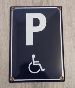 Parkplatz Behindertenparkplatz Emailleschild Schild Emaile Metallschild Emaille - Bild 1 von 1