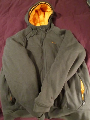 OAKLEY BIOZONE JACKET NEW LARGE DOWN OLIVE & YELLOW WARM ZIP HOODIE ZIP POCKETS - Image 1 of 4