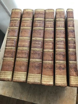 ŒUVRES COMPLÈTES DE MICHEL  DE L'HOSPITAL 6 VOL. 1824 AVEC UN ESSAI SUR SA VIE - Photo 1/4