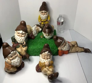 Vintage Disney Snow White Seven Dwarfs Ceramic Figures Set Lot of 7 Rare SeePics - Picture 1 of 18