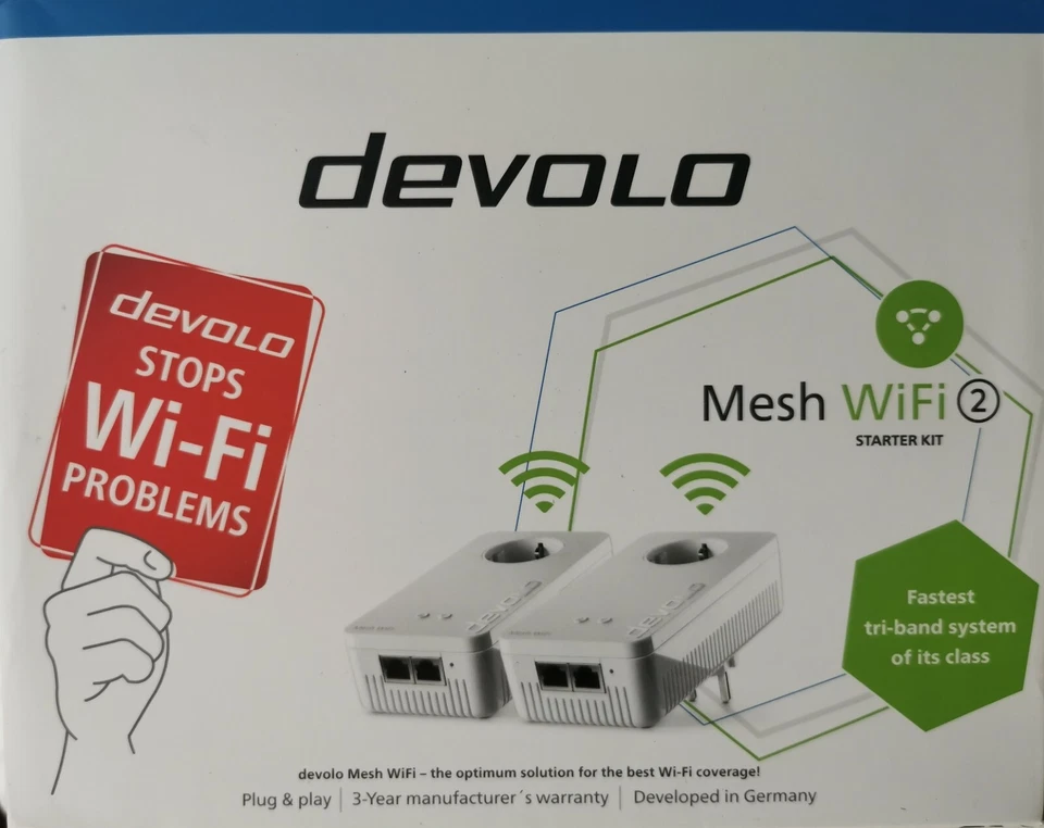 devolo Mesh WLAN 2 Powerline 2400 Mbps WiFi Verstärker 2.4 & 5 GHz UMVERPACKUNG - Bild 1 von 1