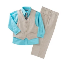 Kenneth Cole Reaction Jungen 4-teiliger Hosenanzug khaki & blau, Gr. 5 - Bild 1 von 1