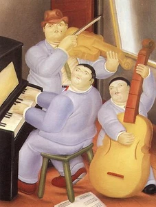 Botero•Three Musicians 1983•Columbian Art•Large People•4x6 POSTCARD - Picture 1 of 1