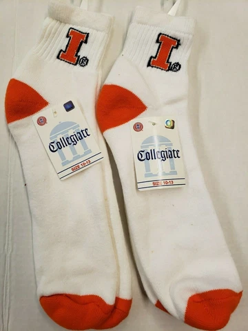 NCAA Illinois Fighting Illini Men's Ankle Socks Size 10-13 (2 Pairs) Colored T&H Cover