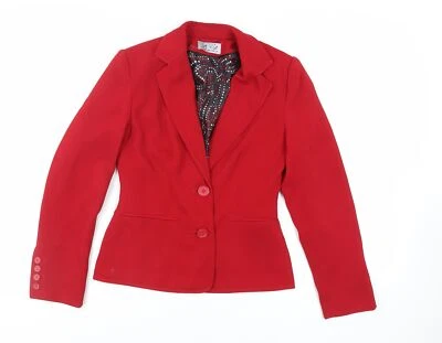Blazer chaqueta roja para mujer La Vie talla 8 botones Foto 1 de 4