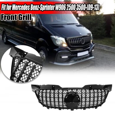 For 2009-2013 Mercedes Benz W906 Sprinter 2500 3500 Front GT Style Grille Black - Image 1 of 4