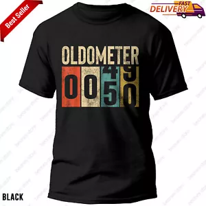 50th Birthday T-Shirt Oldometer 49-50 Funny Vintage Odometer Gift for Men Women - Picture 1 of 13