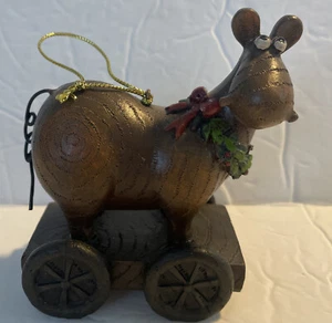 "Alce caprichoso en carro adorno de Navidad decoración navideña 3,5""" - Imagen 1 de 5