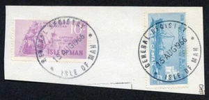 Isla de Man 10/- Púrpura y 5/- Azul QEII Ingresos Pictóricos CDS en Pieza - Imagen 1 de 1
