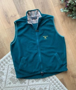 Vintage Burberrys Golf nova check fleece vest Size Women's XL Color Green - Picture 1 of 7