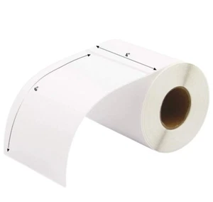 RIGWIG - 100 mm x 150 mm 4 x 6 Zoll WEISS 500 pro Rolle Direkte Thermische Etiketten UK - Bild 1 von 13
