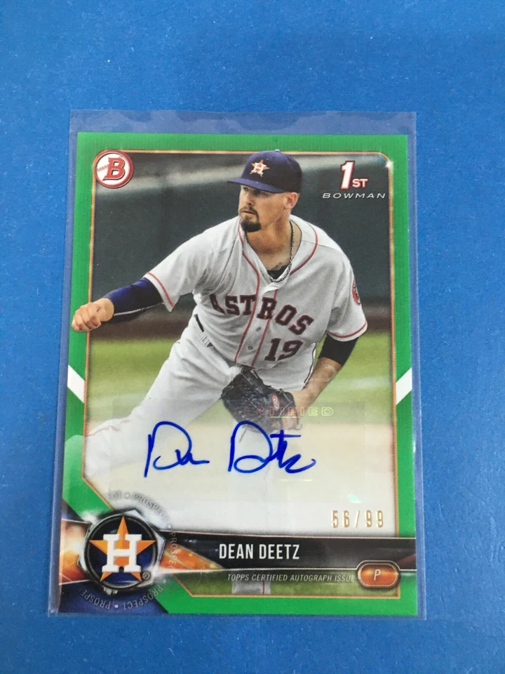 F145,034  2018 Bowman Prospect Autographs Green #PADD Dean Deetz/99 ASTROS - Image 1 of 1