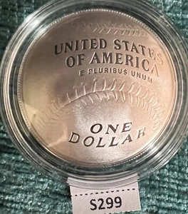 2014 P Baseball Hall of Fame Curved Proof Silver Dollar OGP & COA S299 - Picture 1 of 10