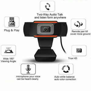 Full HD Webcam Camera USB Video Cam with Microphone for  Mac Desktop Laptop 