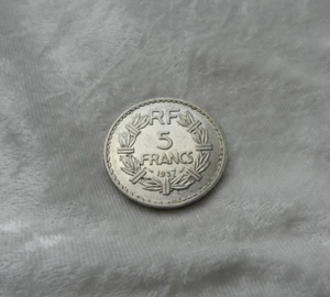 RARE monnaie 5 francs Lavrillier Nickel 1937 - Picture 1 of 3