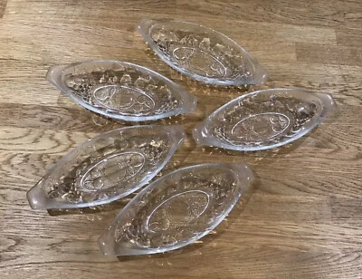 5 atractivos platos de frutas vintage franceses Luminarc en forma de barco estampados en muy buena condición Foto 1 de 3