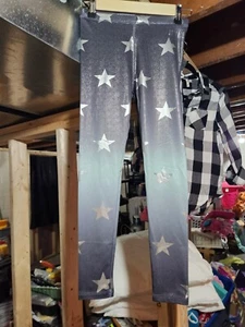 Girls Justice Ombre Star Print Leggings Size 10 -shades Of Blue And Silver - Picture 1 of 4